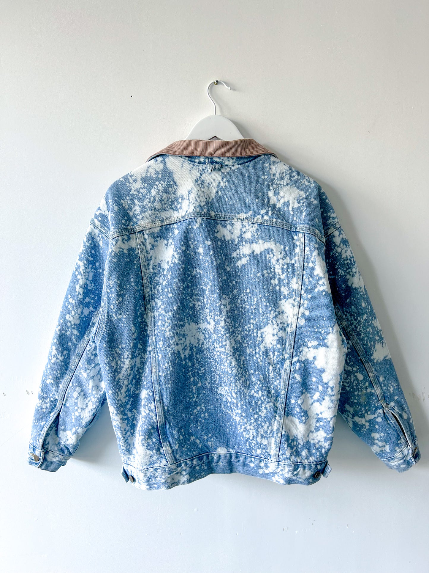 BAKERSFIELD - Vintage 90s Carhartt Acid Washed Blanket Lined Western Jacket - Denim, White - Unisex Large