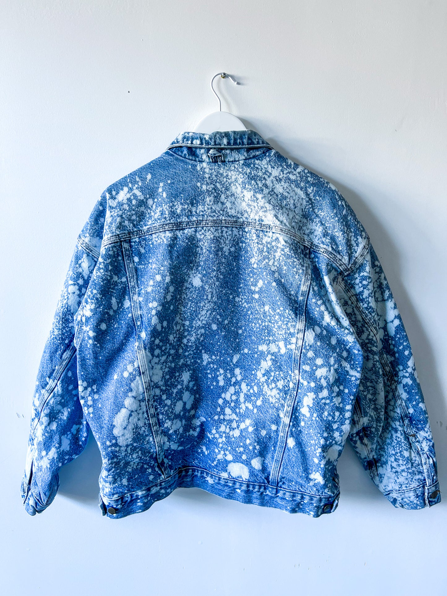 CHEYENNE - Vintage 90s Carhartt Acid Washed Blanket Lined Western Trucker Jacket - Denim, White - Unisex Large