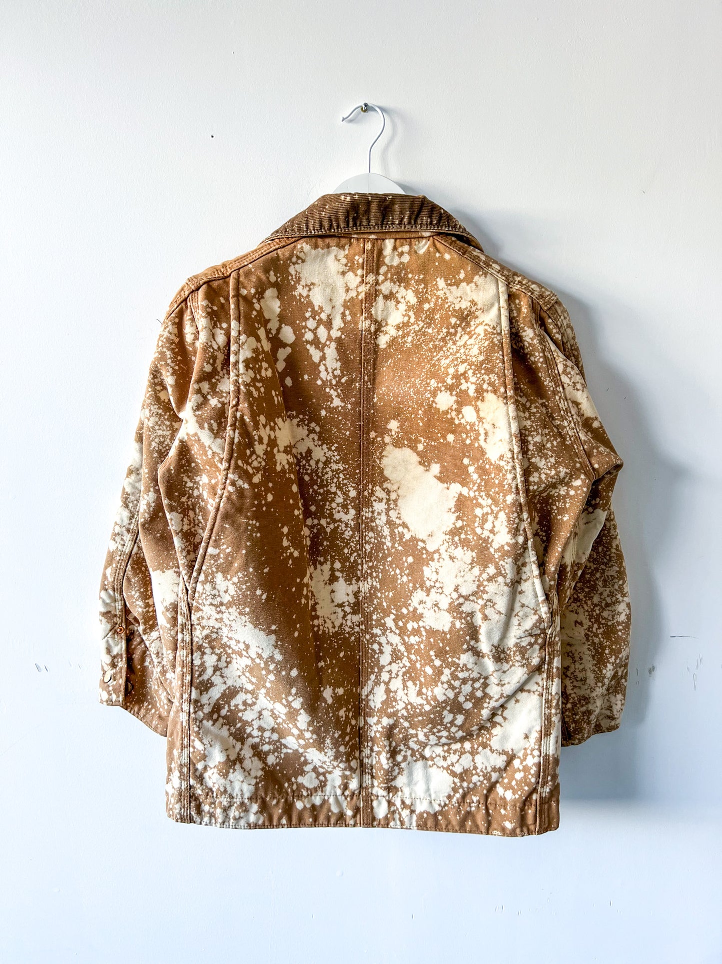 CORPUS CHRISTI - Vintage 80s Carhartt Acid Washed Blanket Lined Chore Coat - Tan, Beige - Unisex Small