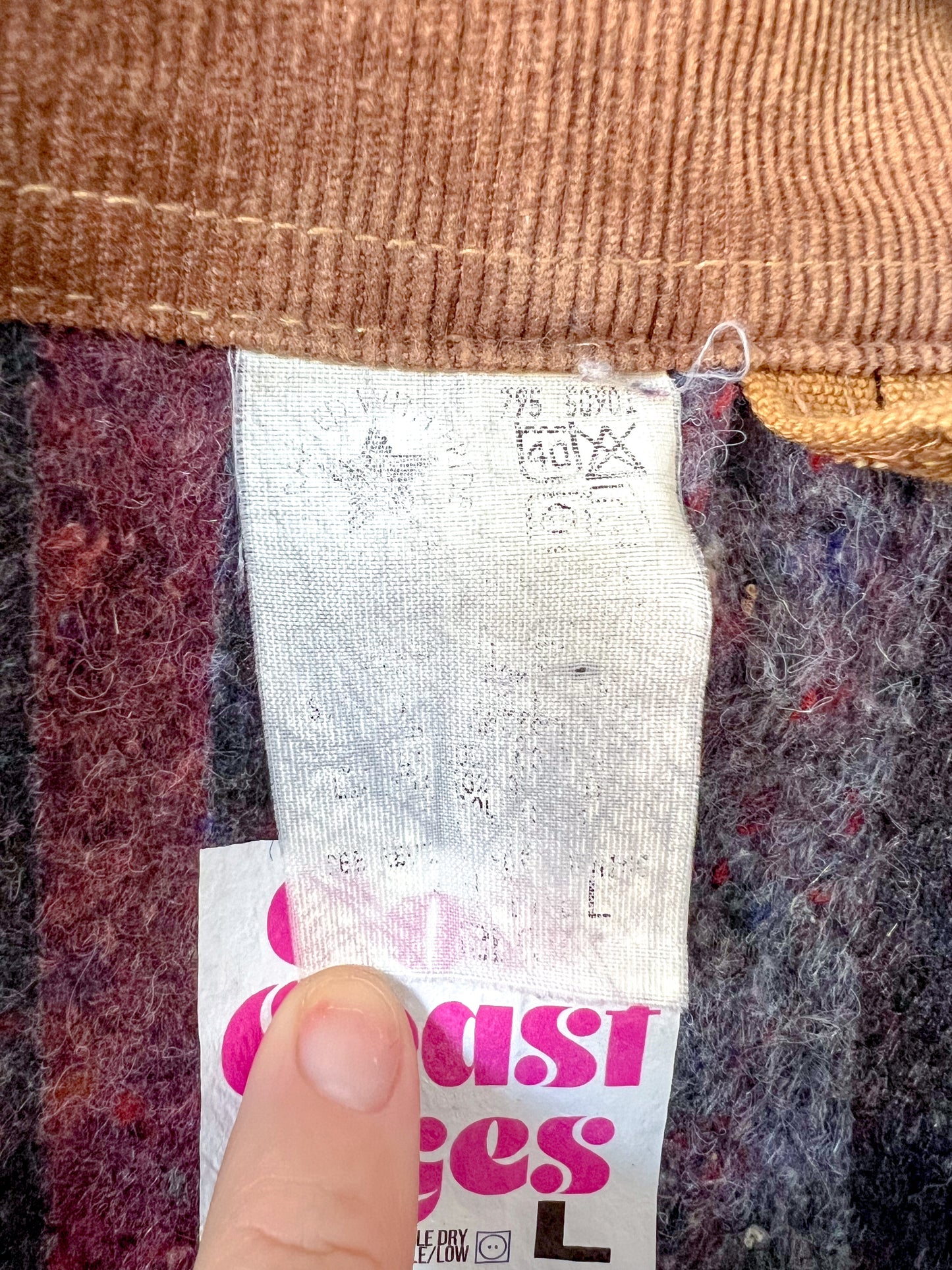 DENVER - Vintage 80s Carhartt Acid Washed Blanket Lined Chore Coat - Tan, Beige - Unisex Large
