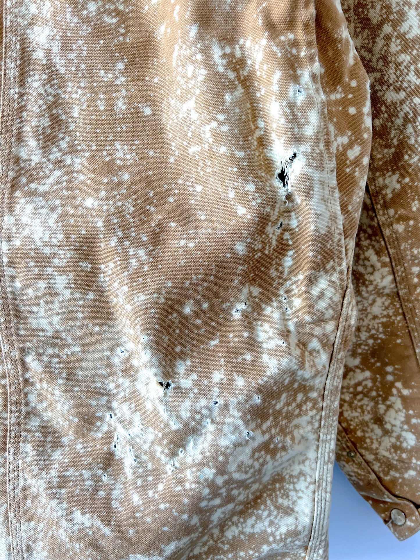 DENVER - Vintage 80s Carhartt Acid Washed Blanket Lined Chore Coat - Tan, Beige - Unisex Large