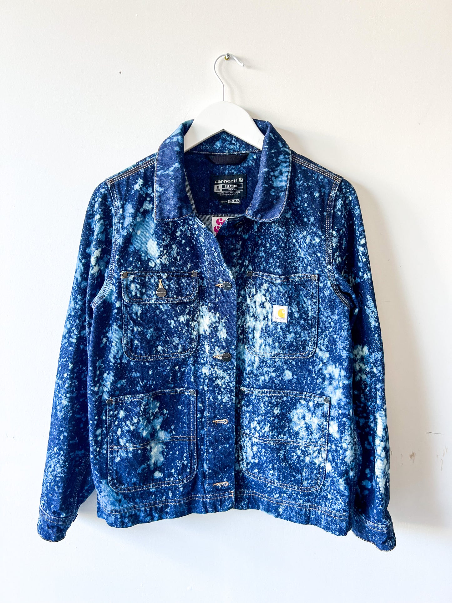 DETROIT - Upcycled Carhartt Acid Washed Denim Chore Coat - Women's Medium