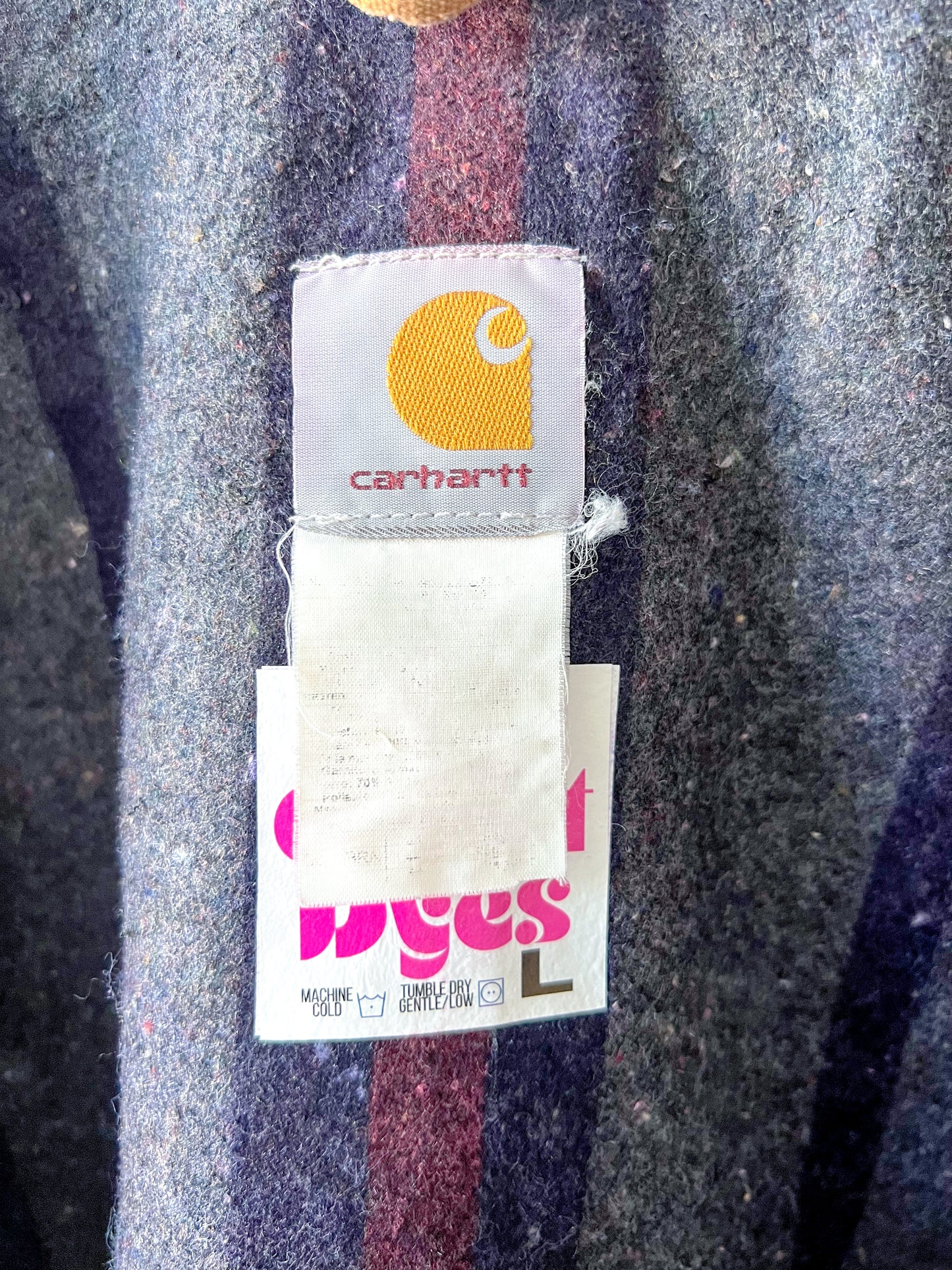 FLORIDA - Vintage 90s Carhartt Acid Washed Blanket Lined Chore Coat - Tan, Beige - Unisex Large