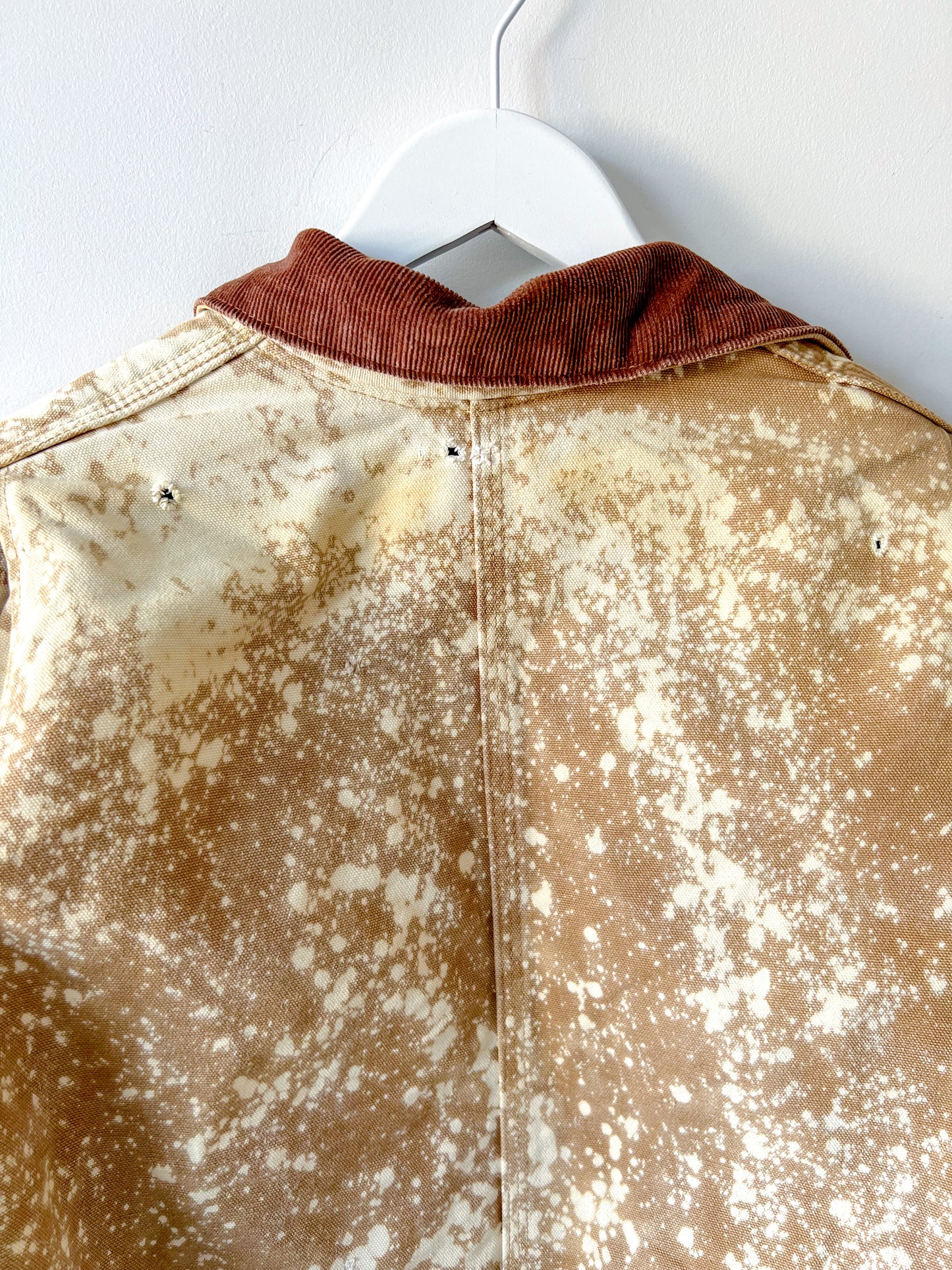FLORIDA - Vintage 90s Carhartt Acid Washed Blanket Lined Chore Coat - Tan, Beige - Unisex Large