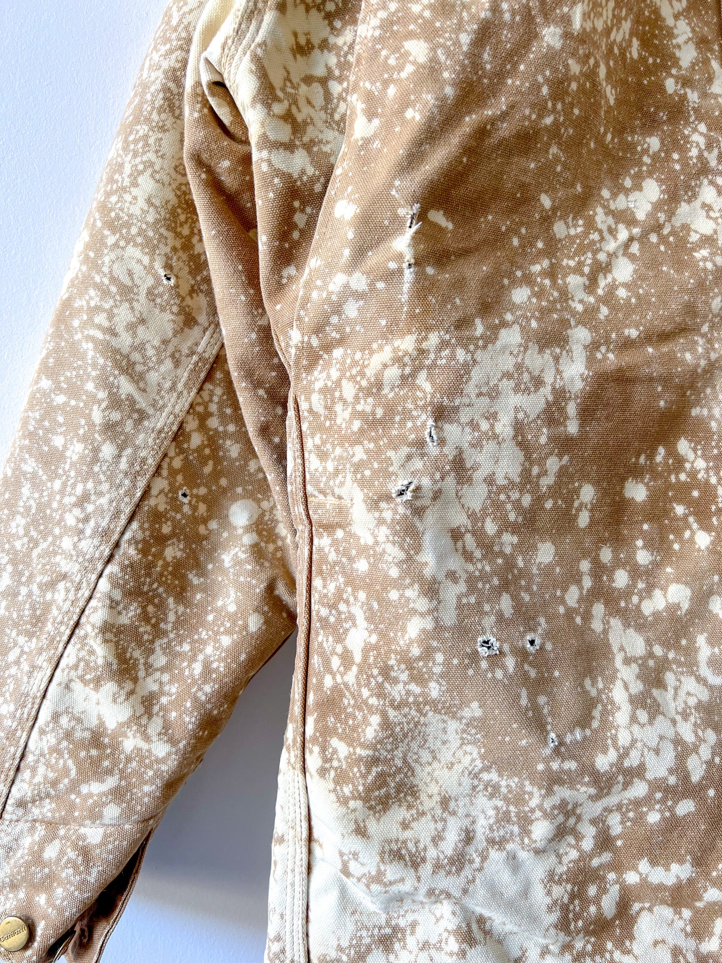FLORIDA - Vintage 90s Carhartt Acid Washed Blanket Lined Chore Coat - Tan, Beige - Unisex Large
