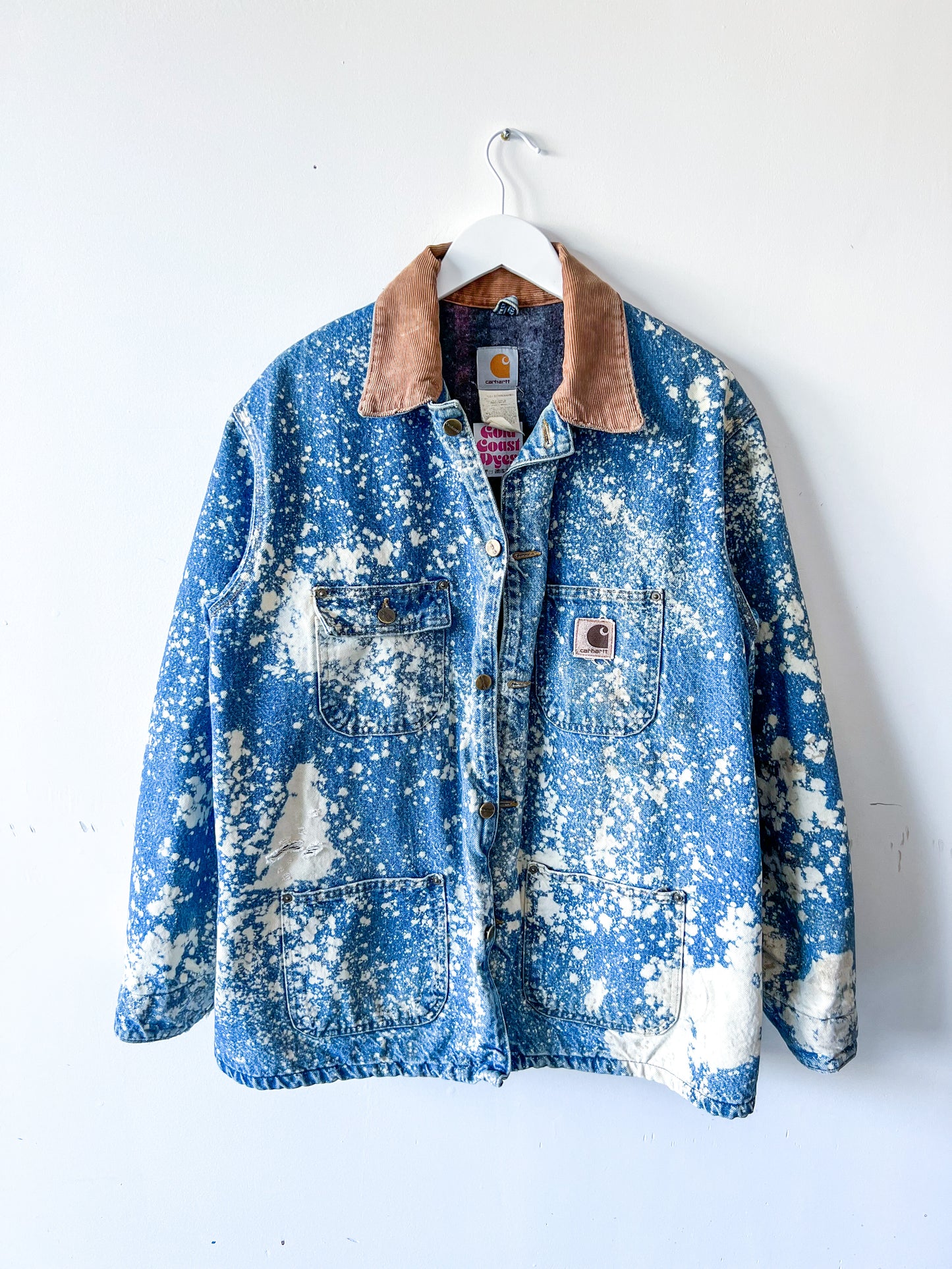 HOUSTON - Vintage Y2K Carhartt Acid Washed Blanket Chore Coat - Denim - Unisex Large