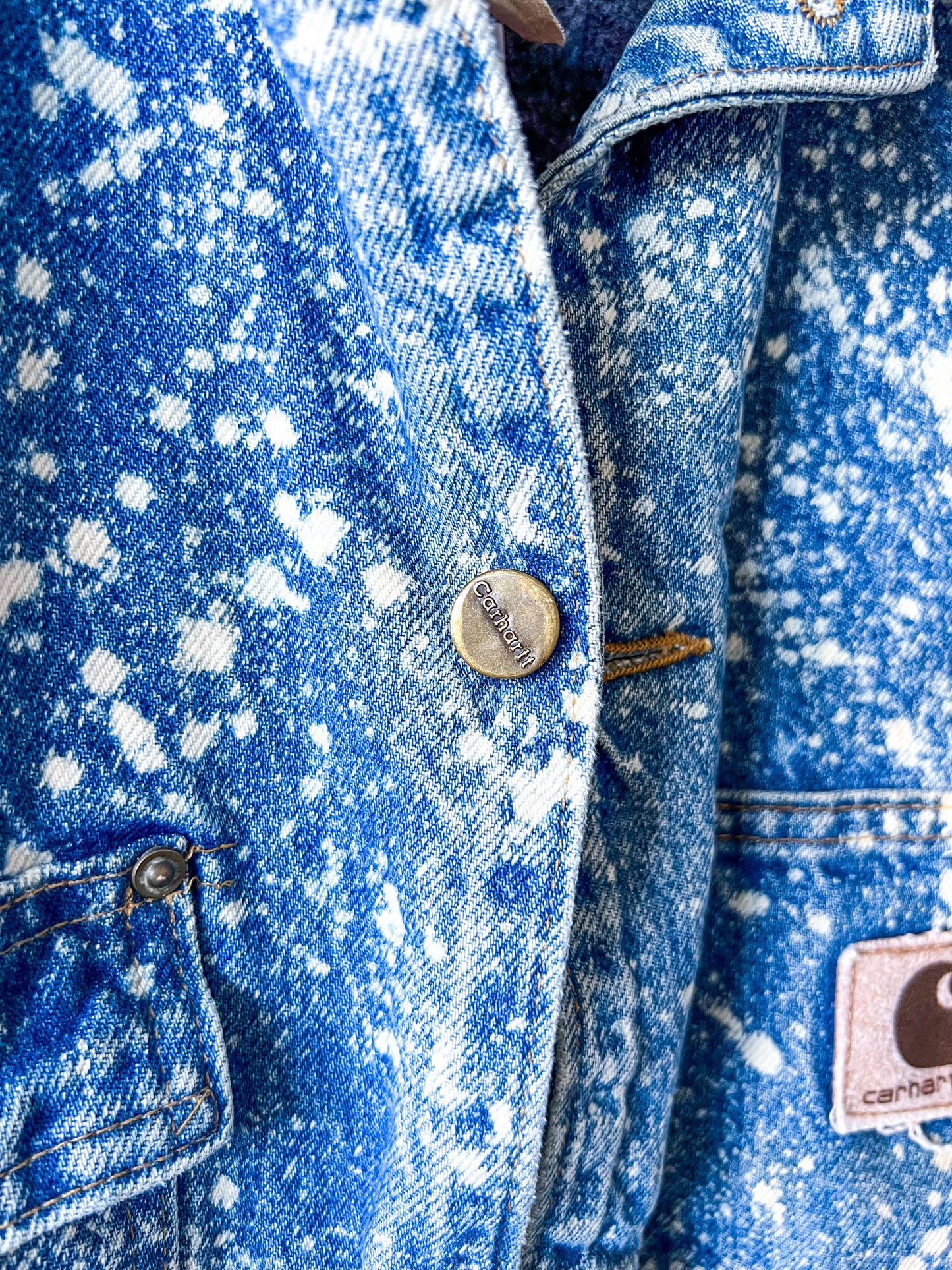 HOUSTON - Vintage Y2K Carhartt Acid Washed Blanket Chore Coat - Denim - Unisex Large