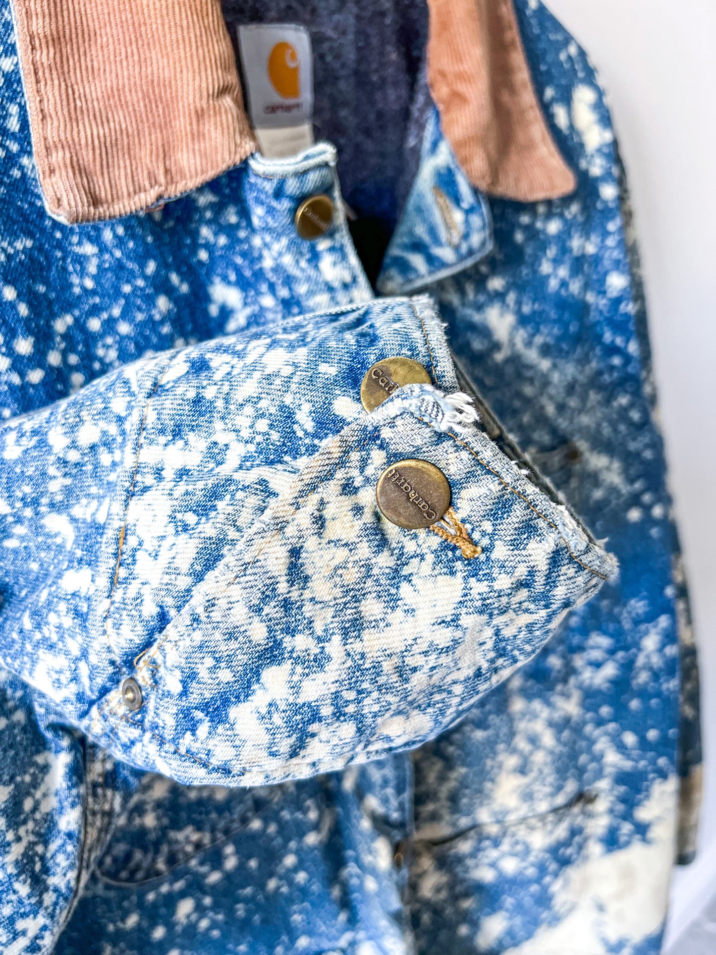 HOUSTON - Vintage Y2K Carhartt Acid Washed Blanket Chore Coat - Denim - Unisex Large