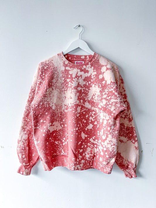 Acid-Washed Crewneck Sweatshirt in Dusty Rose