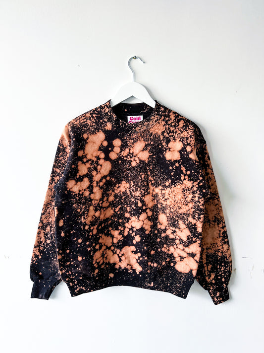 Acid-Washed Crewneck Sweatshirt in Onyx