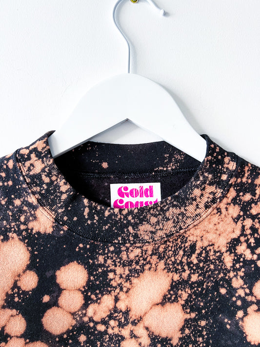 Acid-Washed Crewneck Sweatshirt in Onyx