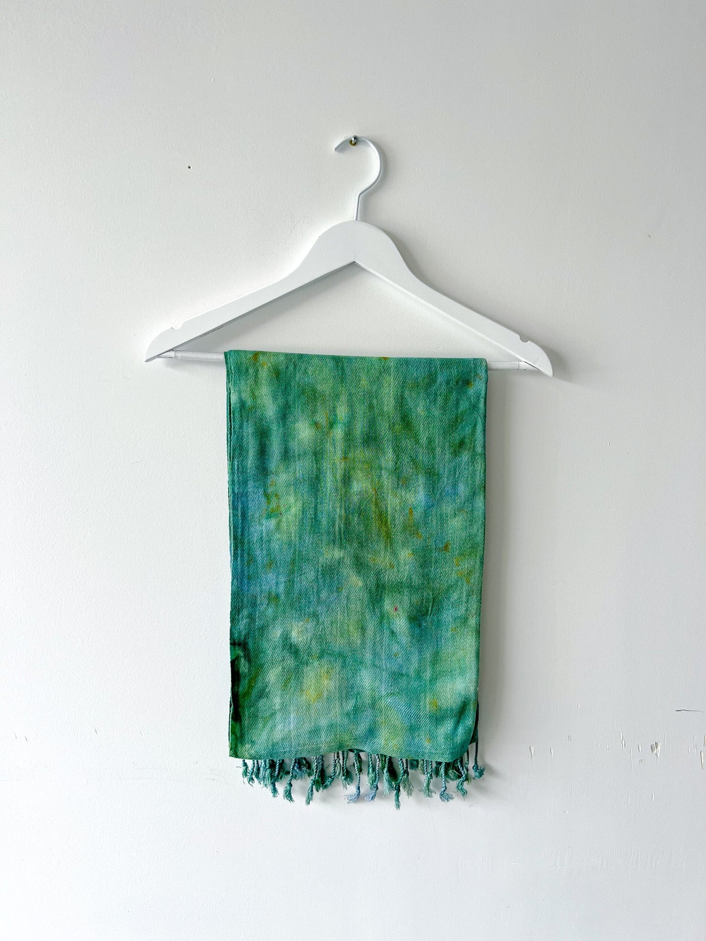 Hand-Dyed Rayon Silk Shawl - Green