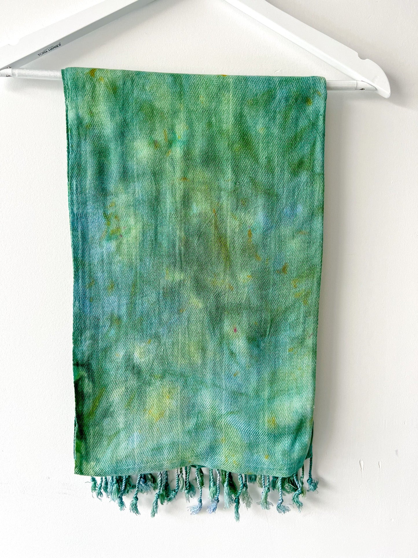 Hand-Dyed Rayon Silk Shawl - Green