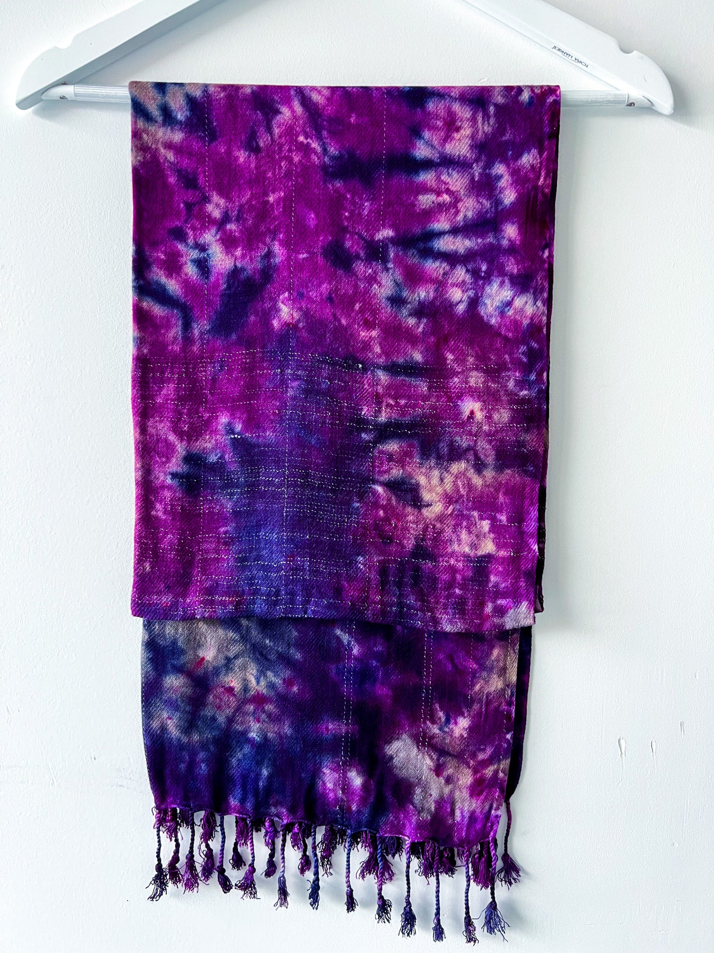 Hand-Dyed Rayon Silk Shawl - Purple