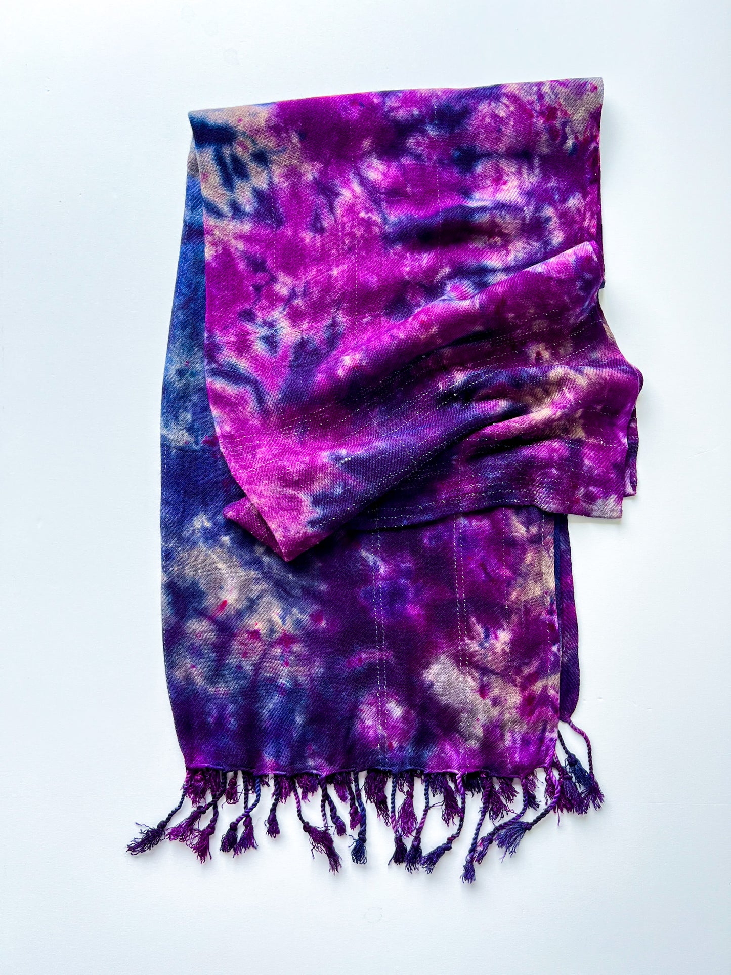 Hand-Dyed Rayon Silk Shawl - Purple