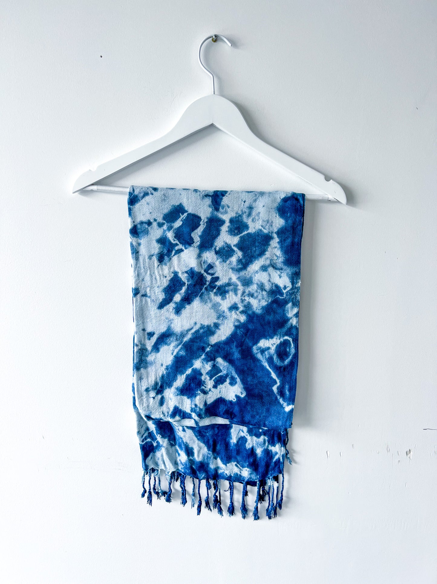 Hand-Dyed Rayon Silk Shawl - Indigo