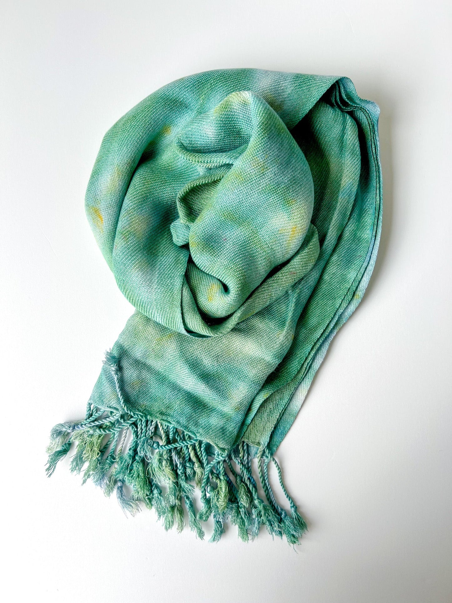 Hand-Dyed Rayon Silk Shawl - Green