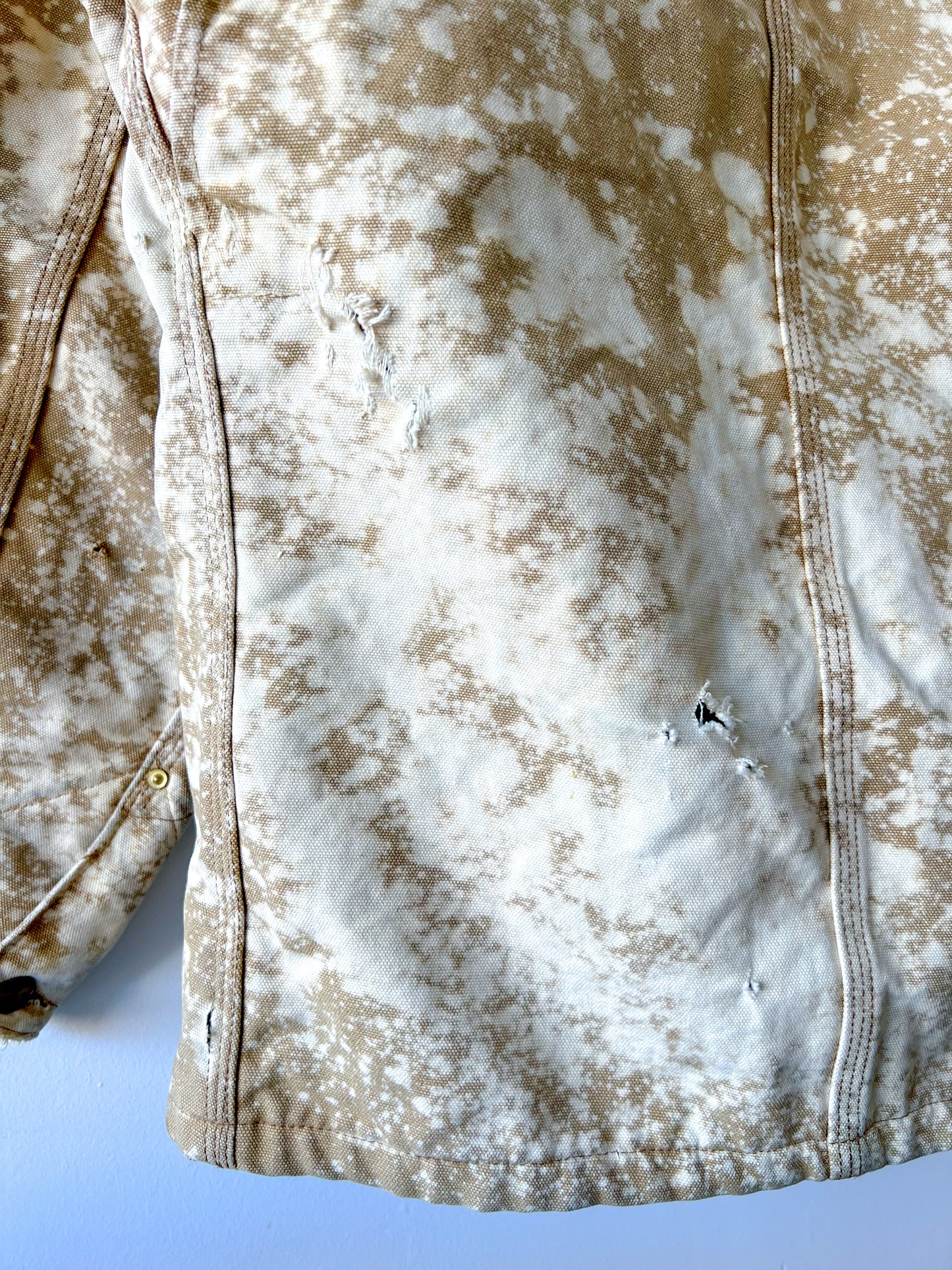 LANSING #2 - Vintage 90s Carhartt Acid Washed Blanket Lined Chore Coat - Tan, Beige - Unisex Small/Medium