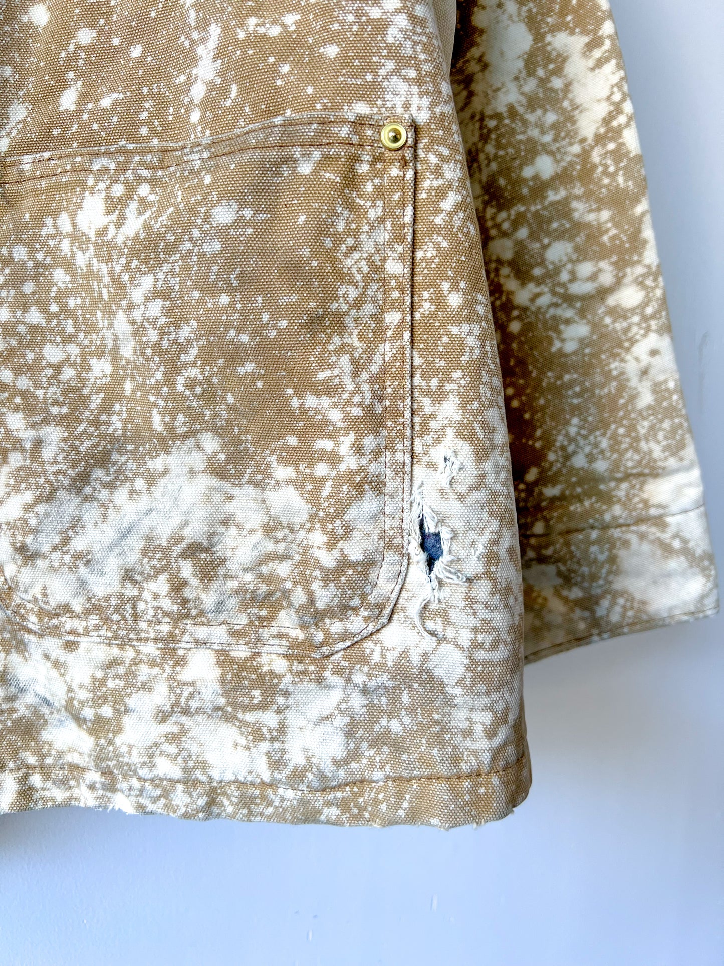 LANSING #2 - Vintage 90s Carhartt Acid Washed Blanket Lined Chore Coat - Tan, Beige - Unisex Small/Medium