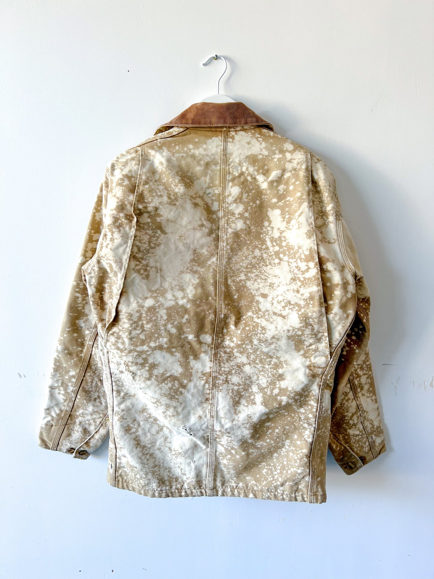 LANSING #2 - Vintage 90s Carhartt Acid Washed Blanket Lined Chore Coat - Tan, Beige - Unisex Small/Medium