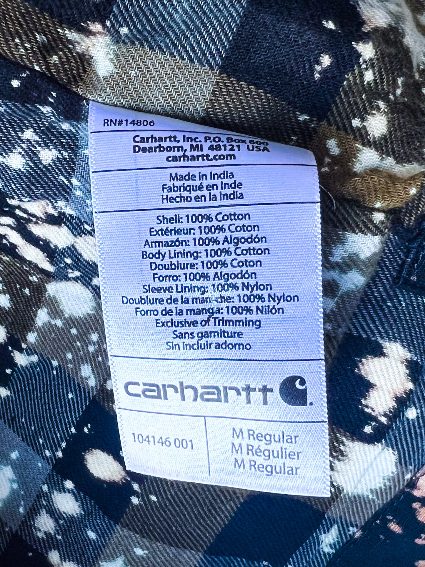 MANHATTAN #2 - Upcycled Carhartt Acid Washed Shacket - Black - Unisex Medium