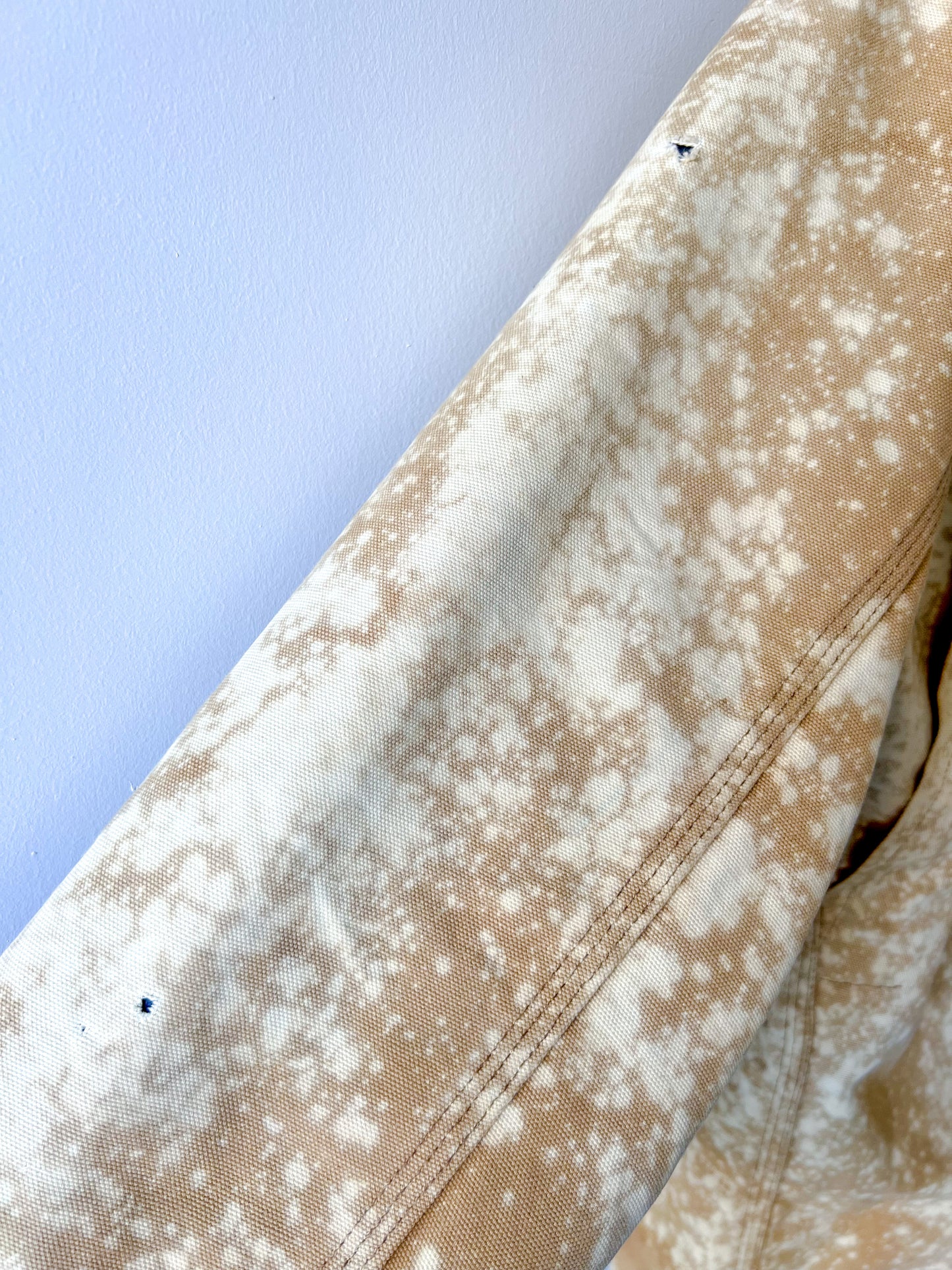 MINNESOTA - Vintage 80s Carhartt Acid Washed Blanket Lined Chore Coat - Tan, Beige - Unisex Small/Medium