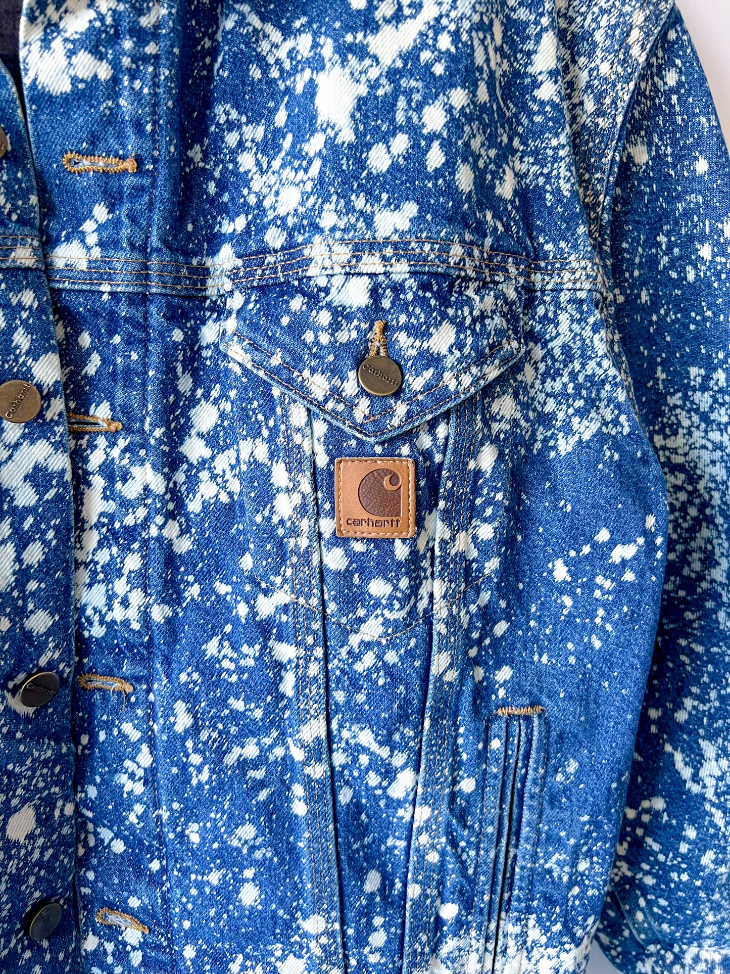 MYRTLE BEACH - Vintage Y2K Carhartt Acid Washed Western Trucker Denim Jacket - Unisex Large