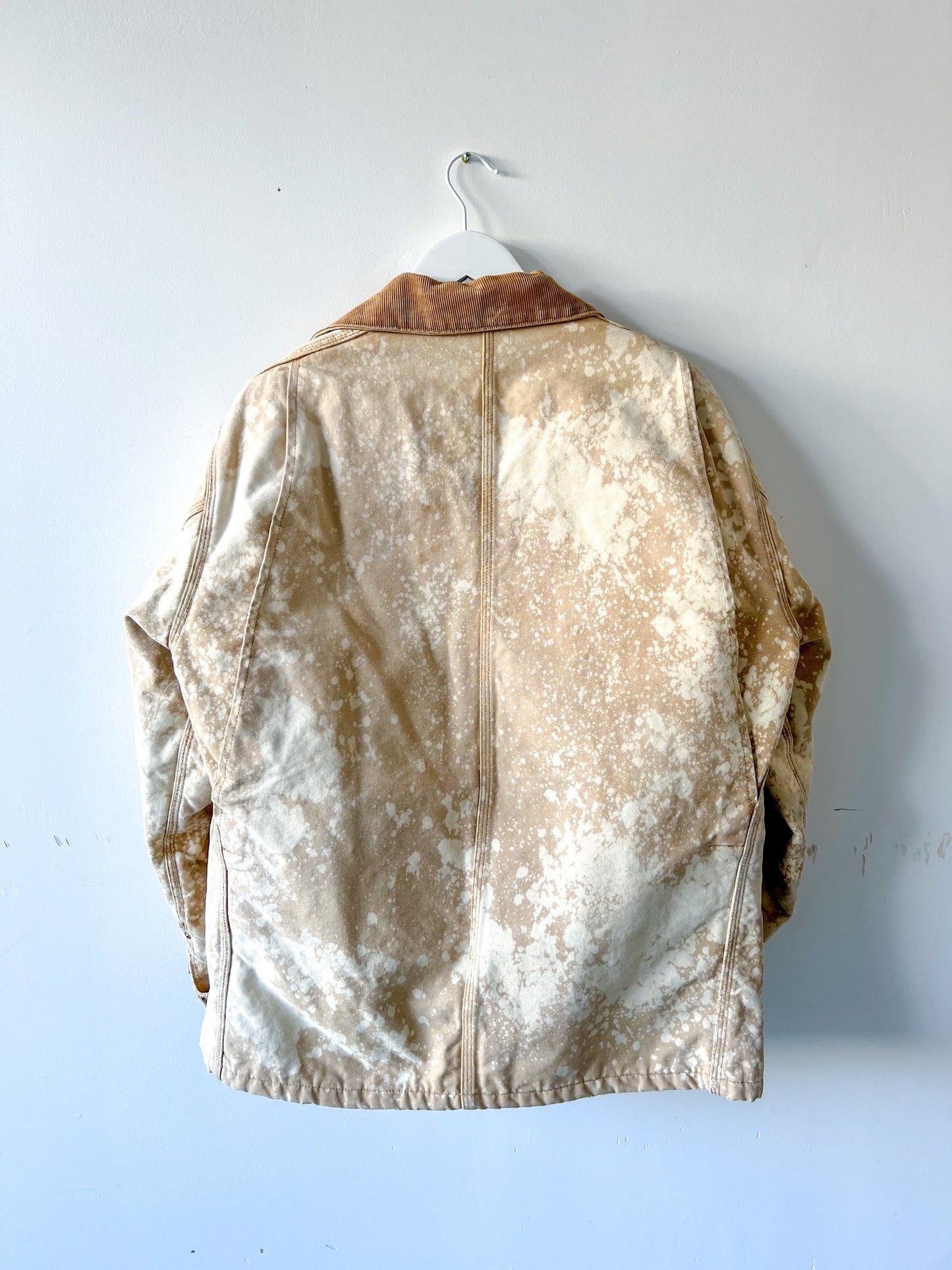 OJAI - Vintage 80s Carhartt Acid Washed Blanket Lined Chore Coat - Tan, Beige - Unisex Large