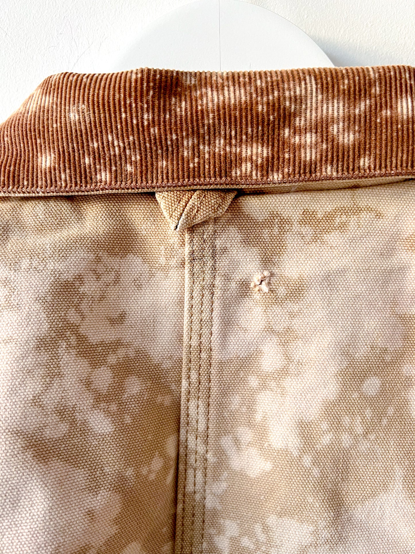 SAN DIEGO 2 - Vintage 80s Carhartt Acid Washed Fire Lined Chore Coat - Tan, Beige - Unisex Large
