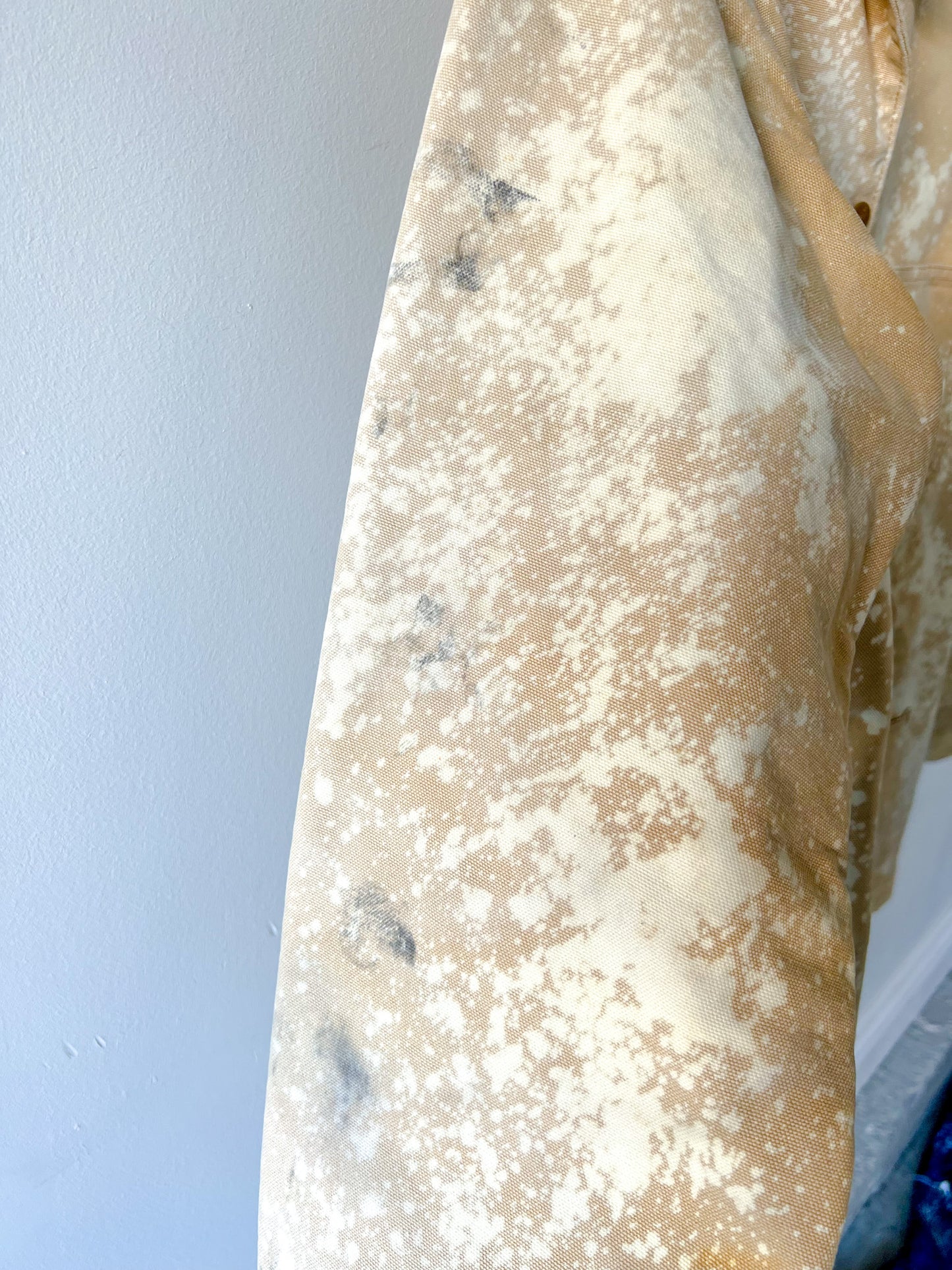 SAN DIEGO 4 - Vintage 80s Carhartt Acid Washed Blanket Lined Chore Coat - Tan, Beige - Unisex Medium
