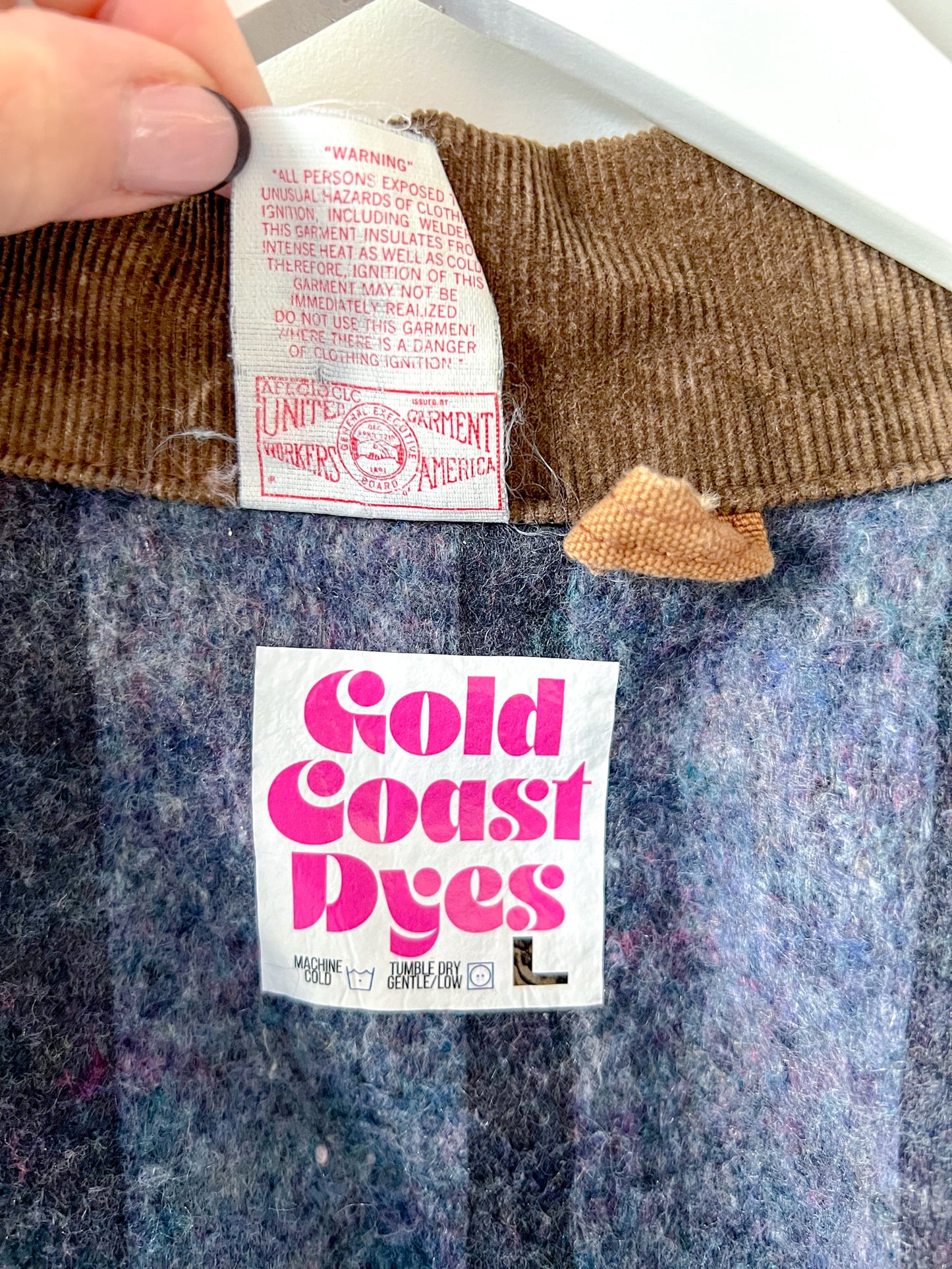 SEDONA - Vintage 80s Carhartt Acid Washed Blanket Lined Chore Coat - Tan, Beige - Unisex Large