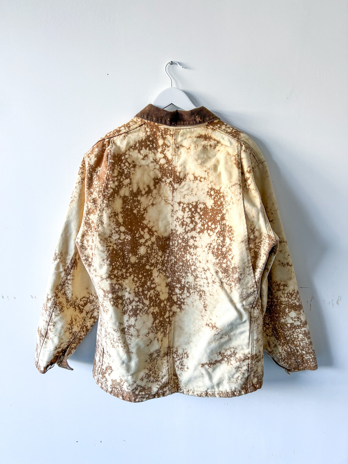 SEDONA - Vintage 80s Carhartt Acid Washed Blanket Lined Chore Coat - Tan, Beige - Unisex Large