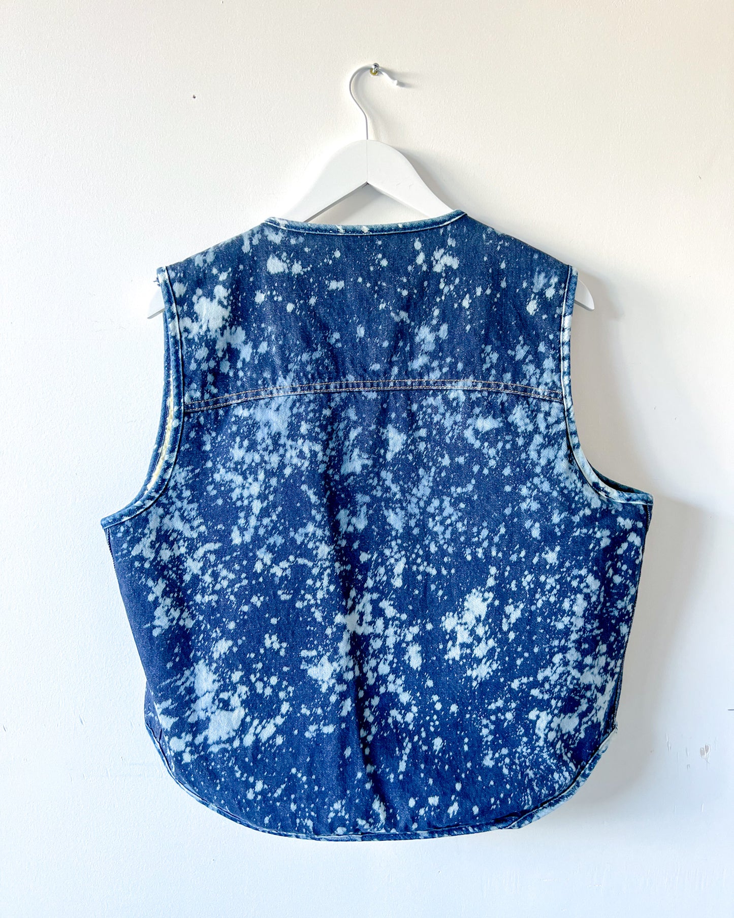 SONOMA - Vintage 80s Carhartt Acid Washed Sherpa Lined Denim Vest - Denim, White - Unisex Large