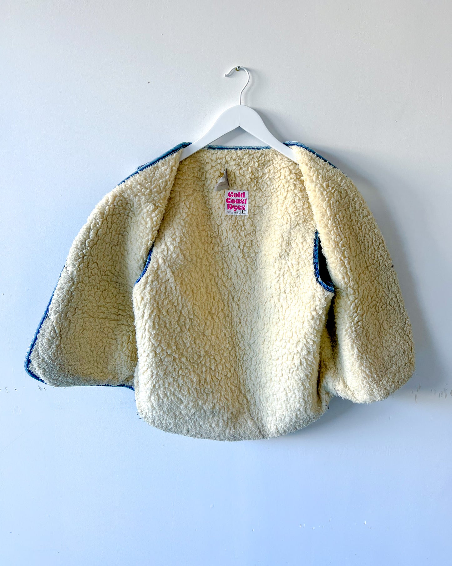 TENNESSEE - Vintage 80s Carhartt Acid Washed Sherpa Lined Denim Vest - Denim, White - Unisex Large
