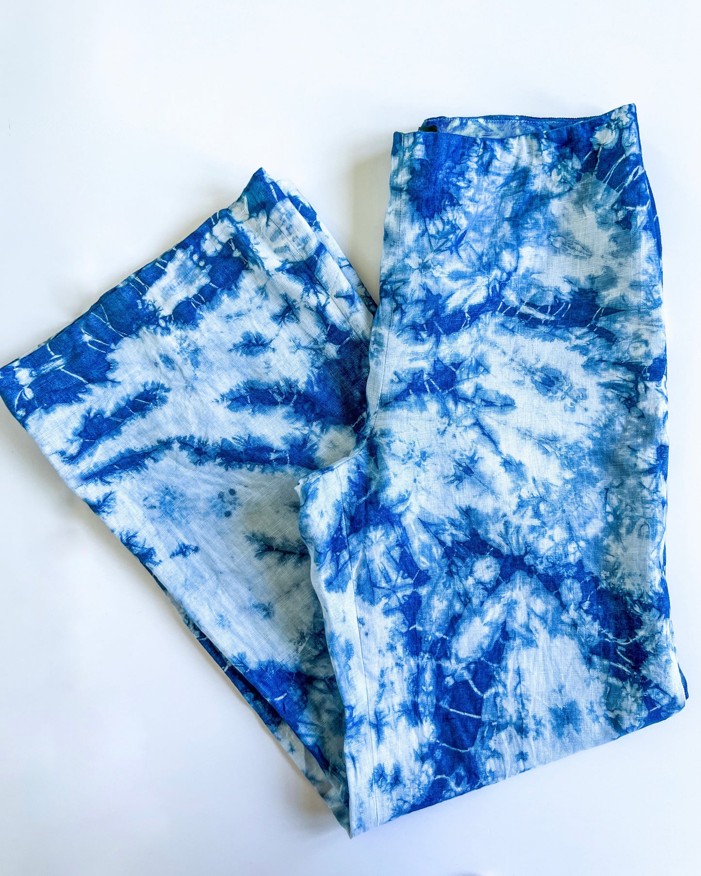 Indigo Dyed Ralph Lauren Linen Dress Pants