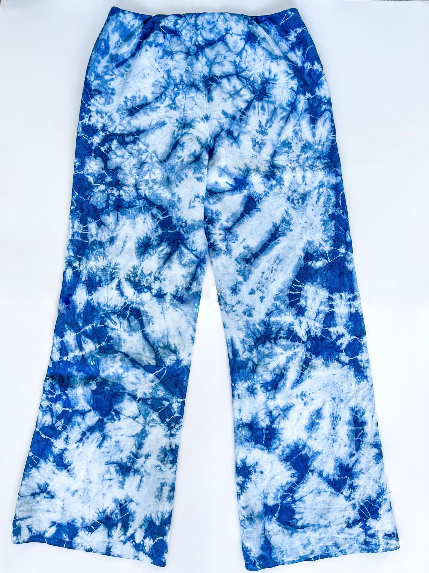 Indigo Dyed Ralph Lauren Linen Dress Pants