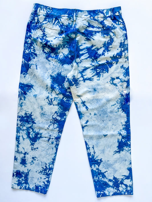 Indigo Dyed Vince Recycled Cotton Linen Dress Pants