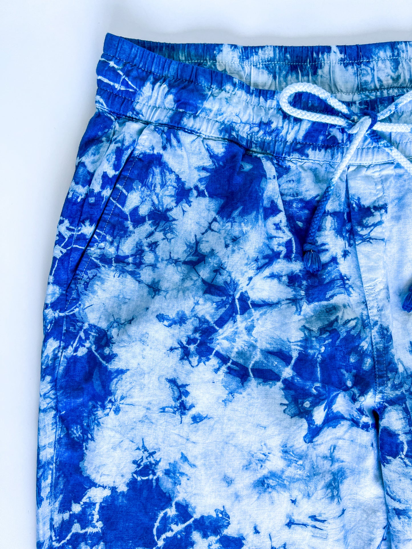 Indigo Dyed Linen Lounge Pants with Drawstring #2