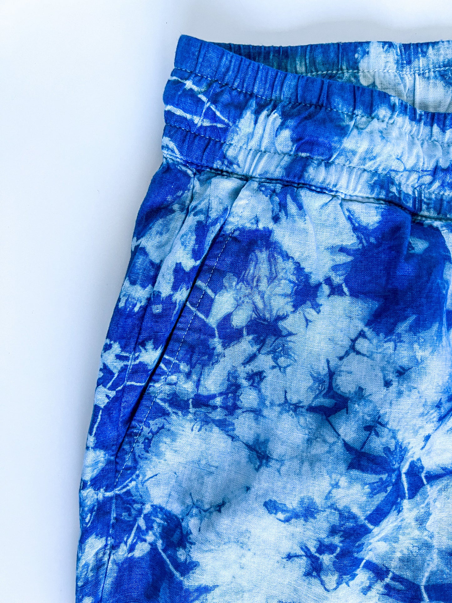 Indigo Dyed Linen Lounge Pants with Drawstring #2