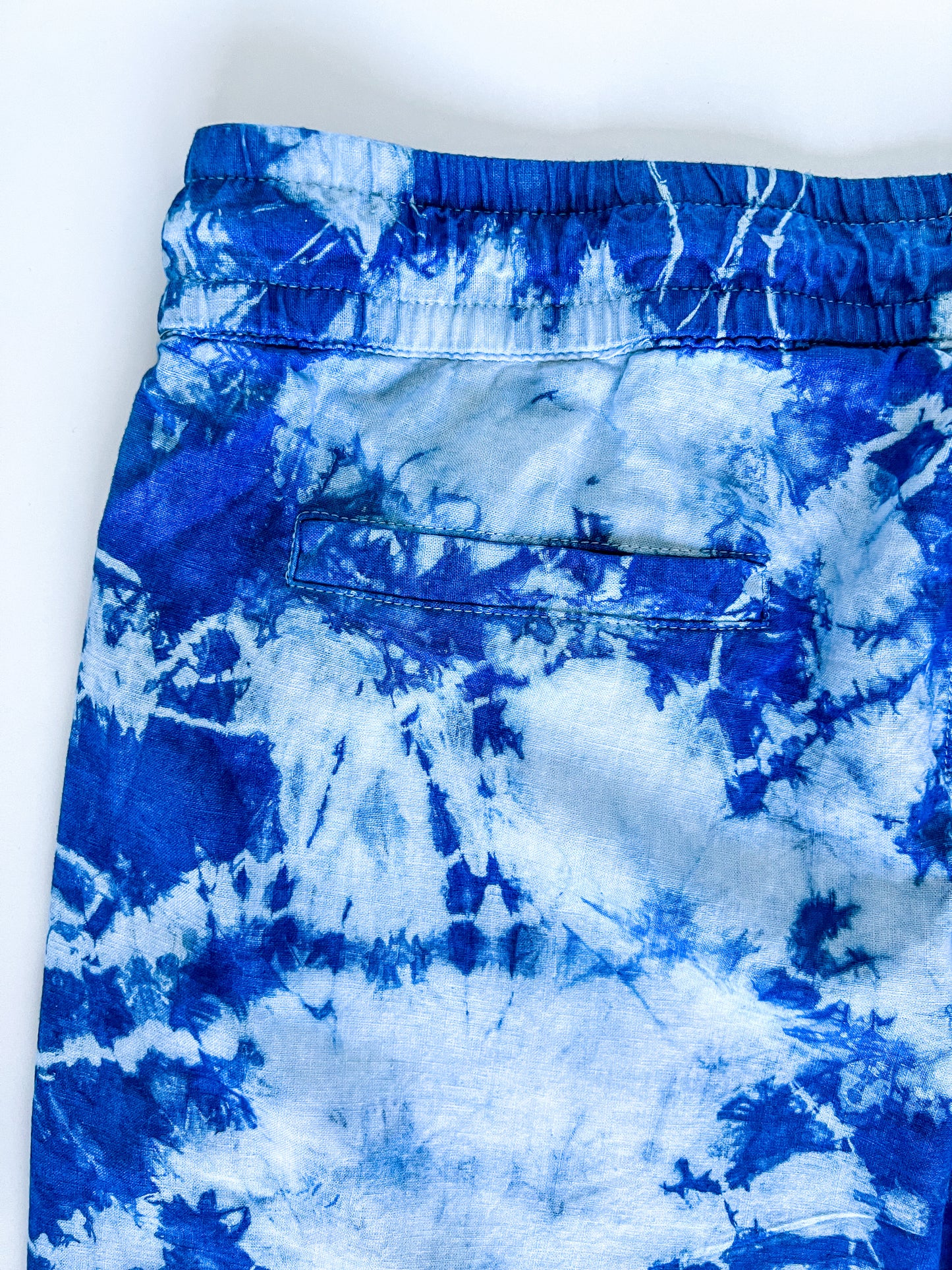 Indigo Dyed Linen Lounge Pants with Drawstring #1