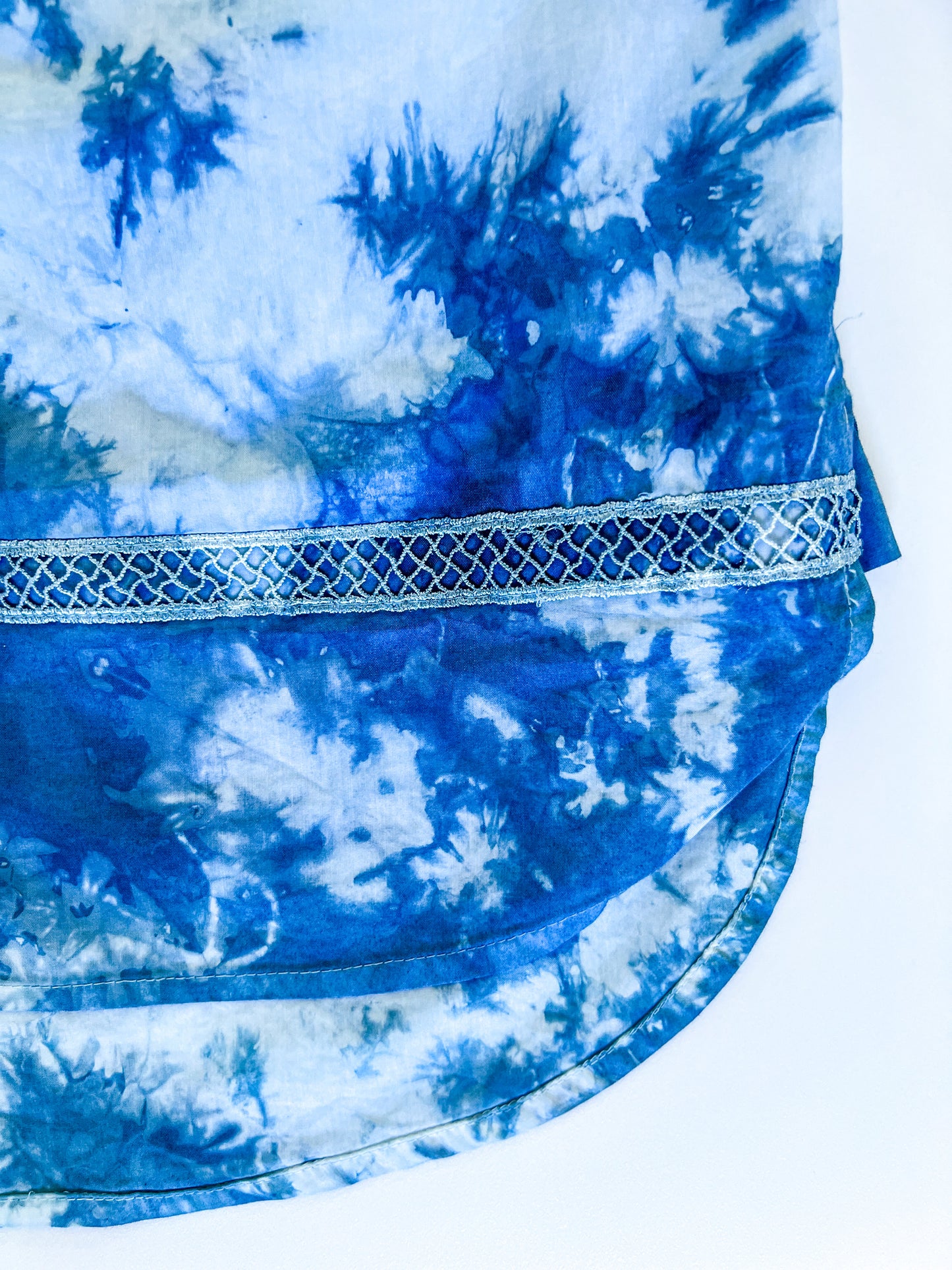 Indigo Dyed Embroidered Kaftan Shirt