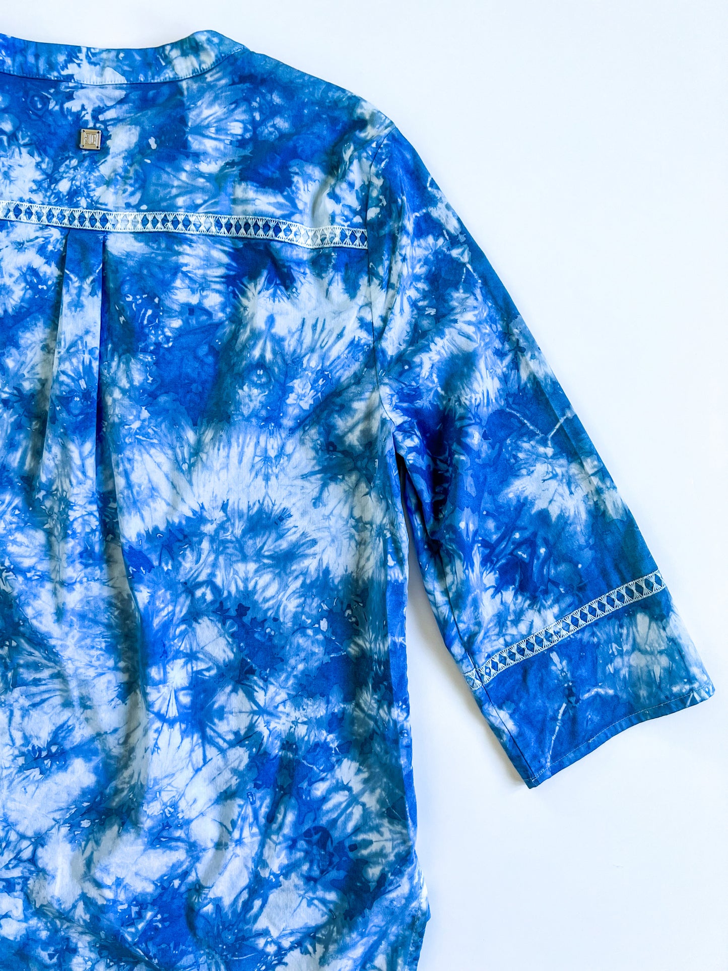 Indigo Dyed Embroidered Kaftan Shirt