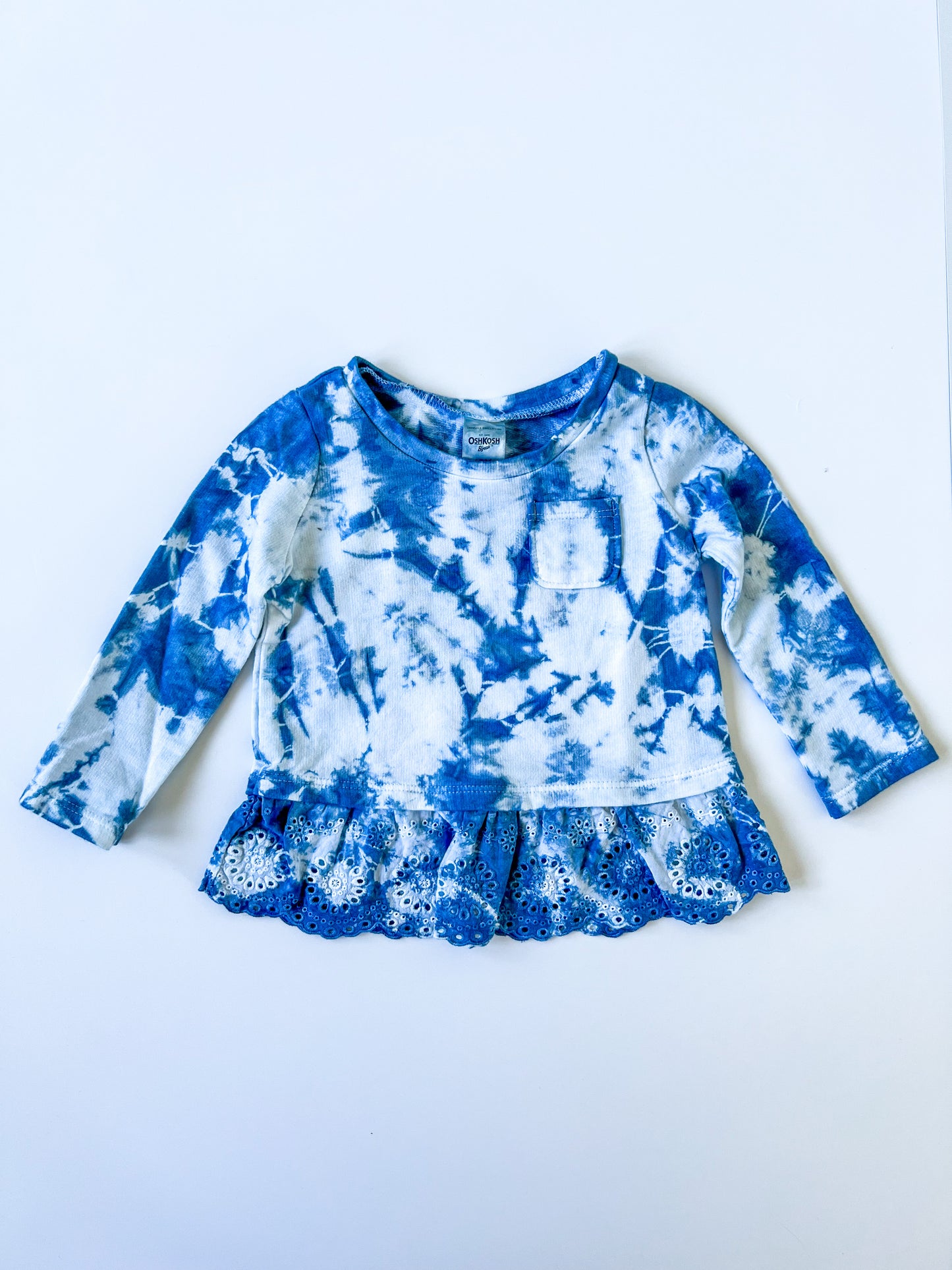 Indigo Dyed Carter's Toddler Lace Shirt