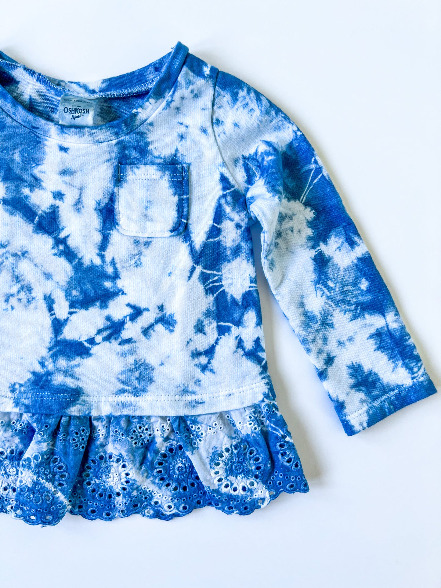 Indigo Dyed Carter's Toddler Lace Shirt