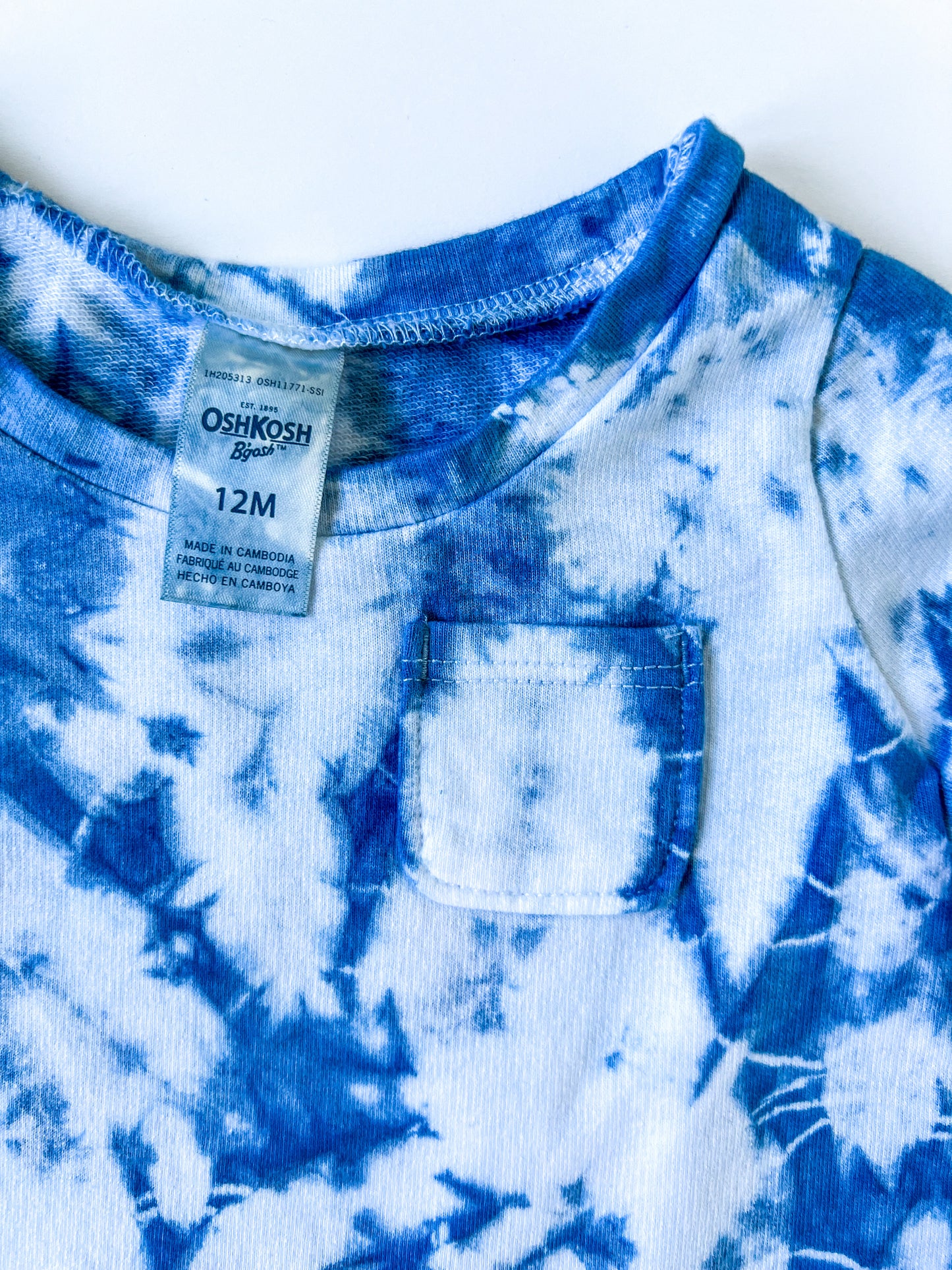 Indigo Dyed Carter's Toddler Lace Shirt