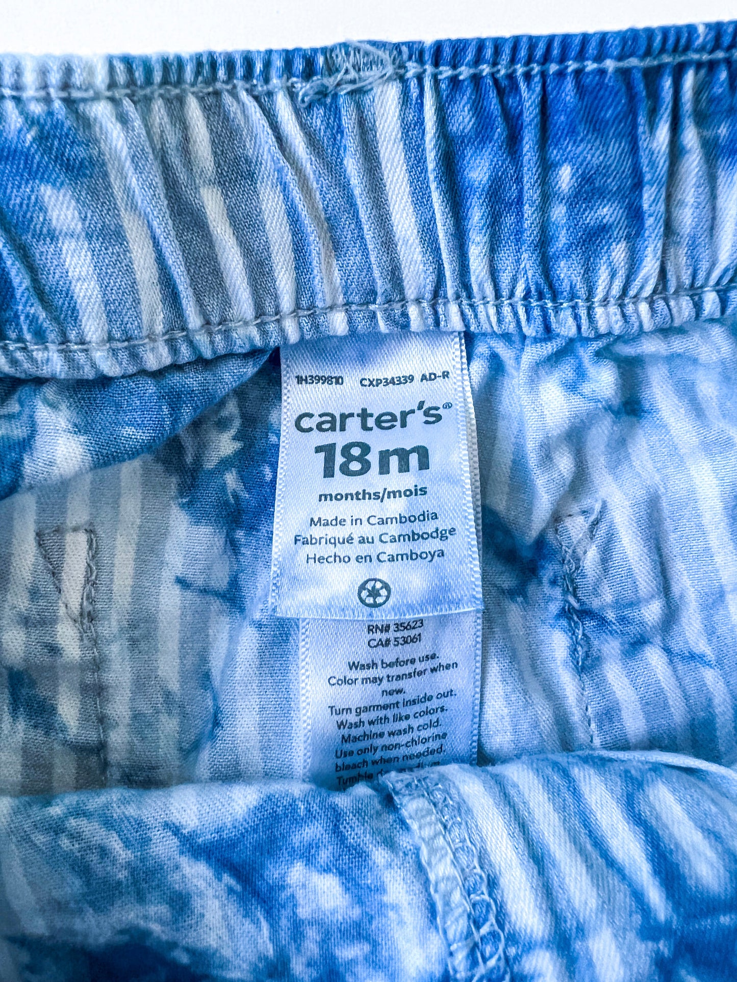 Indigo Dyed Carter's Seersucker Toddler Shorts