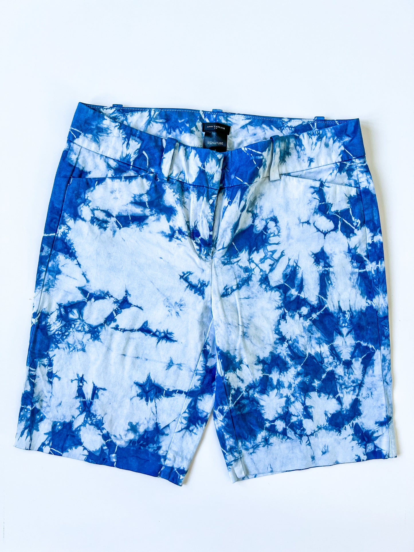 Indigo Dyed Ann Taylor Cotton Shorts
