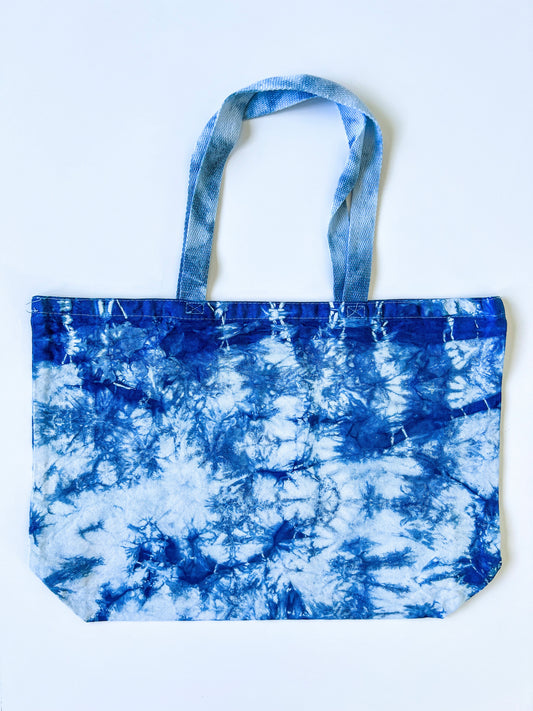 Indigo Dyed Jumbo Canvas Shopping Tote