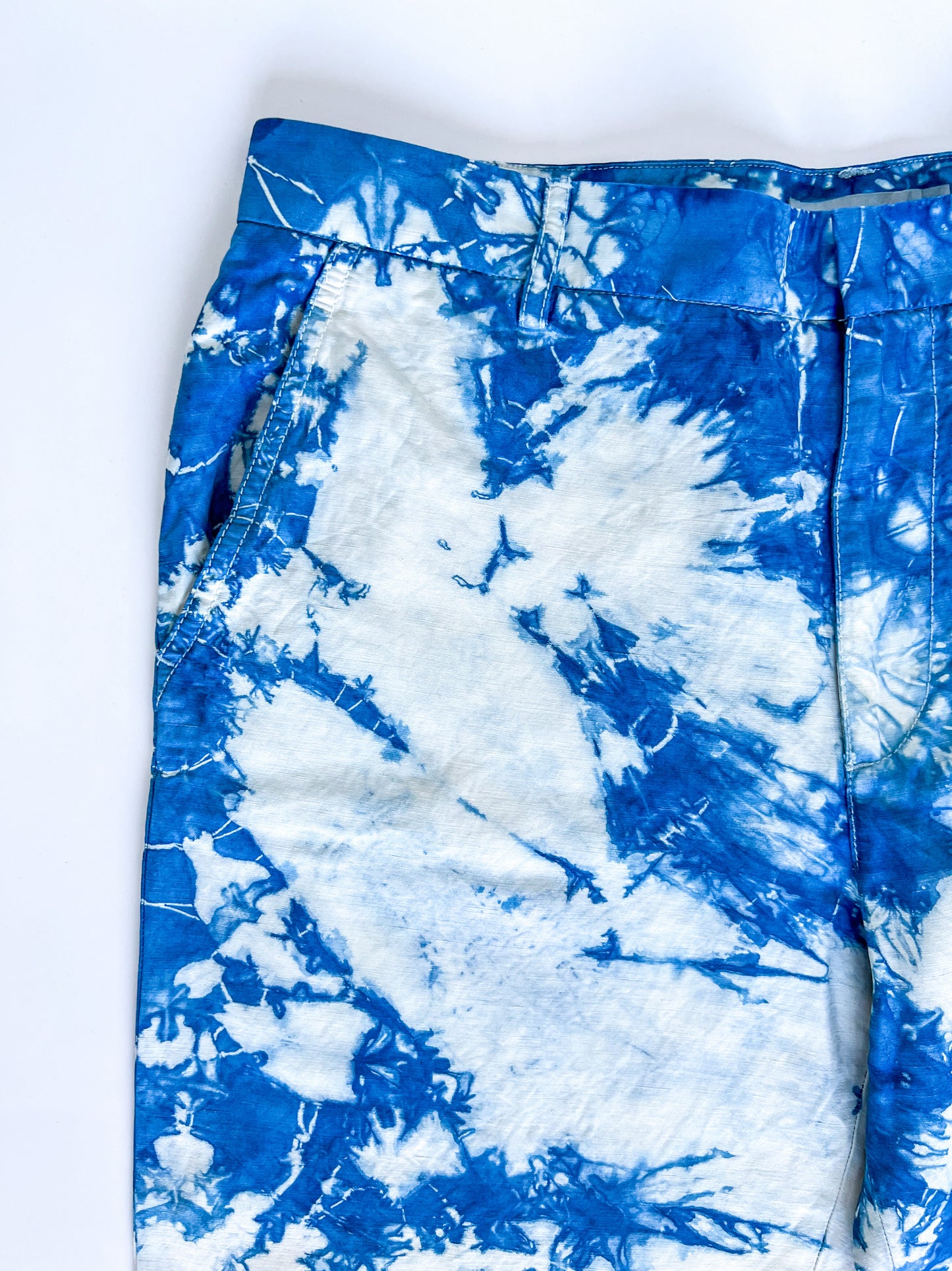 Indigo Dyed Vince Recycled Cotton Linen Dress Pants