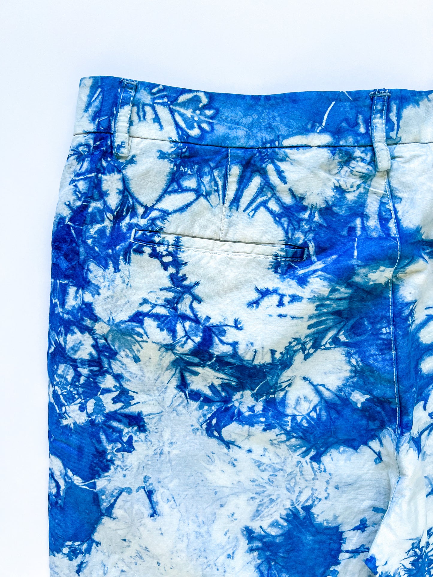 Indigo Dyed Vince Recycled Cotton Linen Dress Pants